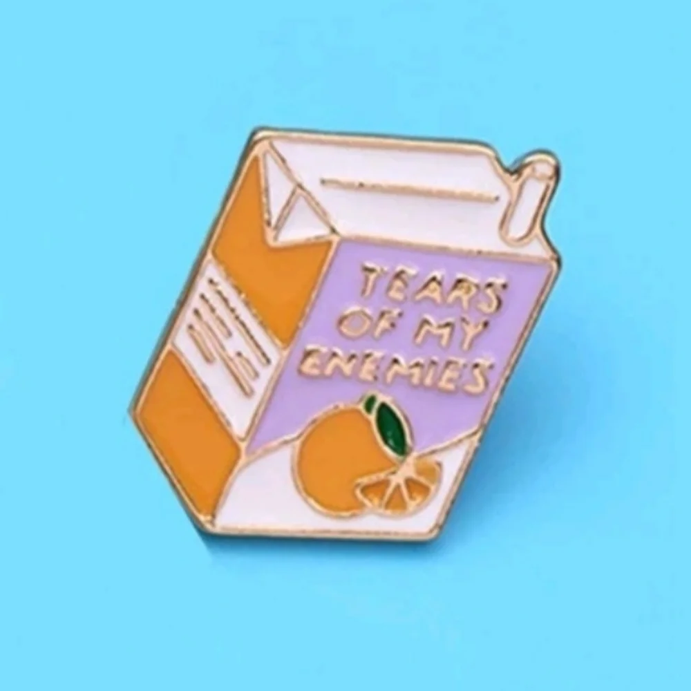 Tears of my Enemies Orange Juice Box Pin